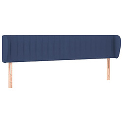 Maison Chic Tête de lit scandinave avec oreilles,meuble de chambre Bleu 183x23x78/88 cm Tissu -MN79561