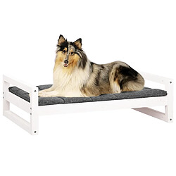 Avis vidaXL Lit pour chien Blanc 95,5x65,5x28 cm Bois de pin solide