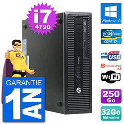 PC HP EliteDesk 800 G1 Core i7-4790 RAM 32Go Disque Dur 250Go Windows 10 Wifi - Occasion