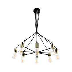 Luminaire Center Suspension Gabriel Noir satiné,Or antique