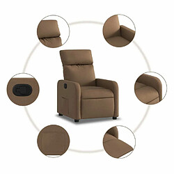 Maison Chic Fauteuil Relax pour salon, Fauteuil inclinable Marron Tissu -GKD97986 pas cher