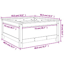 vidaXL Jardinière marron miel 82,5x82,5x39 cm bois massif de pin pas cher