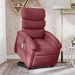 vidaXL Fauteuil inclinable de massage électrique Rouge bordeaux Tissu