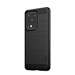 Mofi Coque en TPU surface en fibre de carbone brossée noir pour votre Samsung Galaxy S11 Plus 6.9 pouces