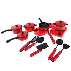 13 Pièces / Set Simulation De Cuisine En Plastique Batterie De Cuisine Jouets Cuisine Enfants Rouge