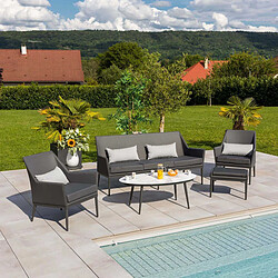 JardiLINE Salon de jardin en aluminium 6 personnes Cabrera anthracite