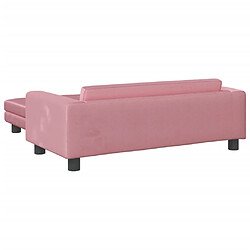 Acheter vidaXL Canapé avec repose-pied pour enfants rose 100x50x30 cm velours