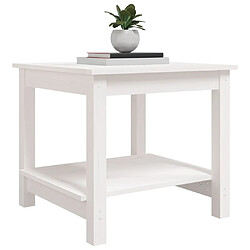 Avis vidaXL Table basse Blanc 50x50x45 cm Bois massif de pin