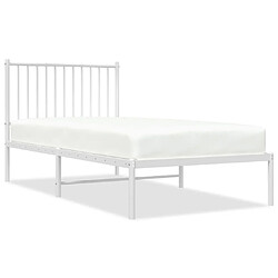 Maison Chic Lit adulte - Cadre de lit métal avec tête de lit,Structure du lit Contemporain pour chambre blanc 90x190 cm -MN25918