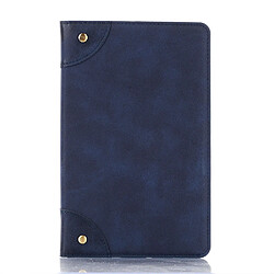 Wewoo Housse Coque Étui en cuir avec rabat horizontal de style livre rétro fentes pour cartes et porte-cartes Huawei MediaPad M6 8.4 2019 bleu foncé