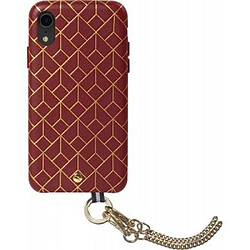 ARTEFAKT Coque pour iPhone XR en Cuir St Germain avec bandoulière Bordeaux