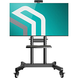 ONKRON Support TV Roulettes pour 50 - 90 Pouces TV, Ecran Mobile sur Pied Poids jusqu'à 90 kg, Meuble TV Roulette Hauteur Réglable VESA 200x200 - 800x600/Chariot Support TV Inclinable TS1891-B Noir