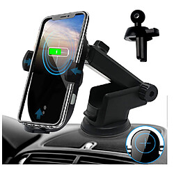 Chrono Support de chargeur de voiture sans fil 15W, support de téléphone de voiture à détection tactile pour chargeur de voiture à serrage automatique, support de téléphone de voiture pour tableau de bord, compatible/avec iPhone 12/11 Series/X/XR, Galaxy Note10/