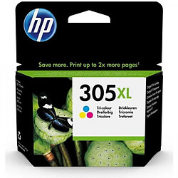 Cartouche d'Encre - Imprimante HP 305XL trois couleurs grande capacité authentique (3YM63AE) pour DeskJet 2300/2710/2720/Plus4100, Envy 6000