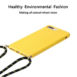 Coque en TPU souple avec sangle multifonction jaune pour votre Apple iPhone 6 Plus/6s Plus/7 Plus/8 Plus 5.5 pouces