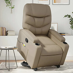 Maison Chic Fauteuil Relax pour salon, Fauteuil inclinable de massage Cappuccino Similicuir -GKD47977