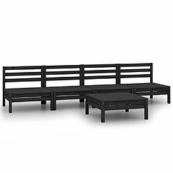 Maison Chic Salon de jardin 5 pcs - Table et chaises d'extérieur - Mobilier/Meubles de jardin Moderne Noir Bois de pin massif -MN55639