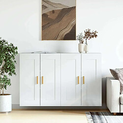 Maison Chic Lot de 2 Armoires murales,Meuble de Rangement,Armoire Suspendue blanc brillant bois d'ingénierie -MN79404