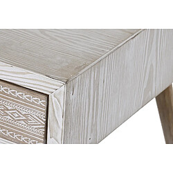 Acheter Pegane Table basse en bois de sapin/coton coloris blanc/naturel - Longueur 110 x Profondeur 60 x Hauteur 50 cm