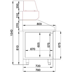 Table Pizza Réfrigérée 2 portes 5 tiroirs Série 800 - Combisteel