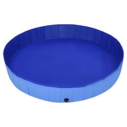 Avis vidaXL Piscine pliable pour chiens Bleu 300x40 cm PVC