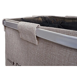 Decoshop26 Panier à linge bac à linge avec filet 1 compartiment 56 x 49 x 30 cm 82l beige 04_0006476 pas cher