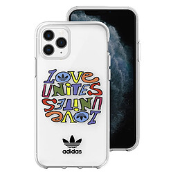 Adidas Coque Silicone pour iPhone 11 Pro Imprimé Love Unites Bords Surélevés Transparent