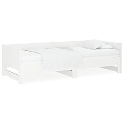 vidaXL Lit coulissant sans matelas blanc 2x(90x200) cm