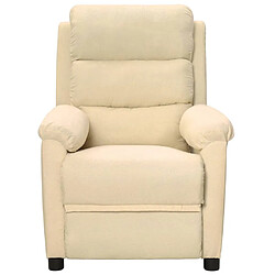 vidaXL Fauteuil inclinable Crème Tissu