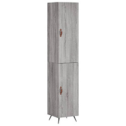 vidaXL Buffet haut Sonoma gris 34,5x34x180 cm Bois d'ingénierie