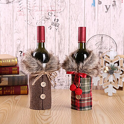 Avis Wewoo Décorations de Noël Set de vin Bow Bottle Set Hôtel Restaurant Décoration Props Red Plaid