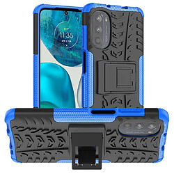 Htdmobiles Coque pour Motorola Moto G52 4G / G82 5G - housse etui rigide anti choc + verre trempe - BLEU