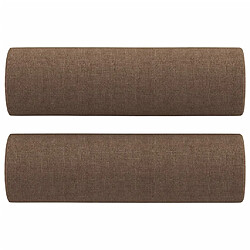 Maison Chic Canapé 3 places avec oreillers,Sofa de Salon,Canapé droit décoratifs marron 180 cm tissu -GKD443109 pas cher