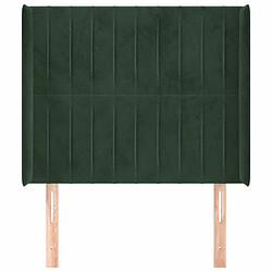 Avis Maison Chic Tête de lit moderne avec oreilles pour chambre - Décoration de lit Vert foncé 83x16x118/128 cm Velours -MN30757