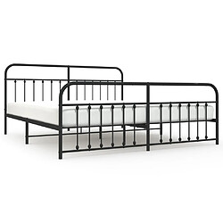 Maison Chic Lit adulte - Lit simple Cadre de lit métal avec tête de lit/pied de lit,Structure du lit Contemporain pour chambre noir 200x200 cm -MN48195