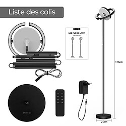 Lampadaire sur pied FIMEI avec Luminosité Réglable - Type Saturn adaptée à la lecture dans la chambre ou le salon - Noir pas cher