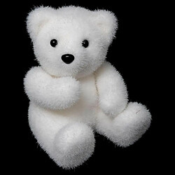 Statuette Déco Ours Assis Manteau 15cm Blanc