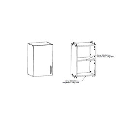 Acheter Dansmamaison Meuble haut de cuisine 40 cm 1 porte battante Blanc Mat - MARTA