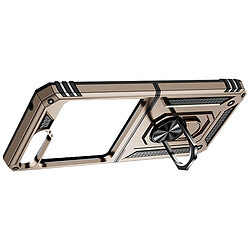 Avizar Coque pour Samsung Galaxy Z Flip 5 Hybride Bague Magnétique Série ArmoRing Or