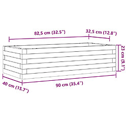 vidaXL Jardinière blanc 90x40x23 cm bois de pin massif pas cher