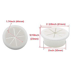 pièces 2 pouces (50mm) œillets de cordon de bureau couvercle de trou de câble pour bureau PC câble de bureau couvercle de cordon blanc