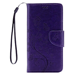 Wewoo Housse Étui Violet pour Huawei P9 Lite Papillons Gaufrage en cuir Flip horizontale avec support & Slots de cartes Portefeuille & Longe