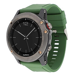 Bracelet en silicone 22mm souple avec boucle de couleur argent vert armé pour votre Garmin Fenix 5/5 Plus/Forerunner 935