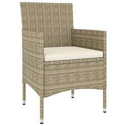 Avis Maison Chic Salon de jardin 5 pcs | Ensemble de Table et chaises | Mobilier d'Extérieur Résine tressée Beige -GKD26118