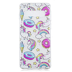 Wewoo Coque Fashion Etui de protection en TPU peint pour Galaxy S10 motif Cake Horse