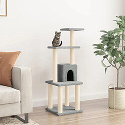 vidaXL Arbre à chat avec griffoirs en sisal Gris clair 105 cm