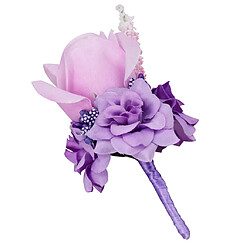 Soie Rose Fleur De Mariage Corsage Mariée Mariage De Mariée Boutonnière Lilas pas cher