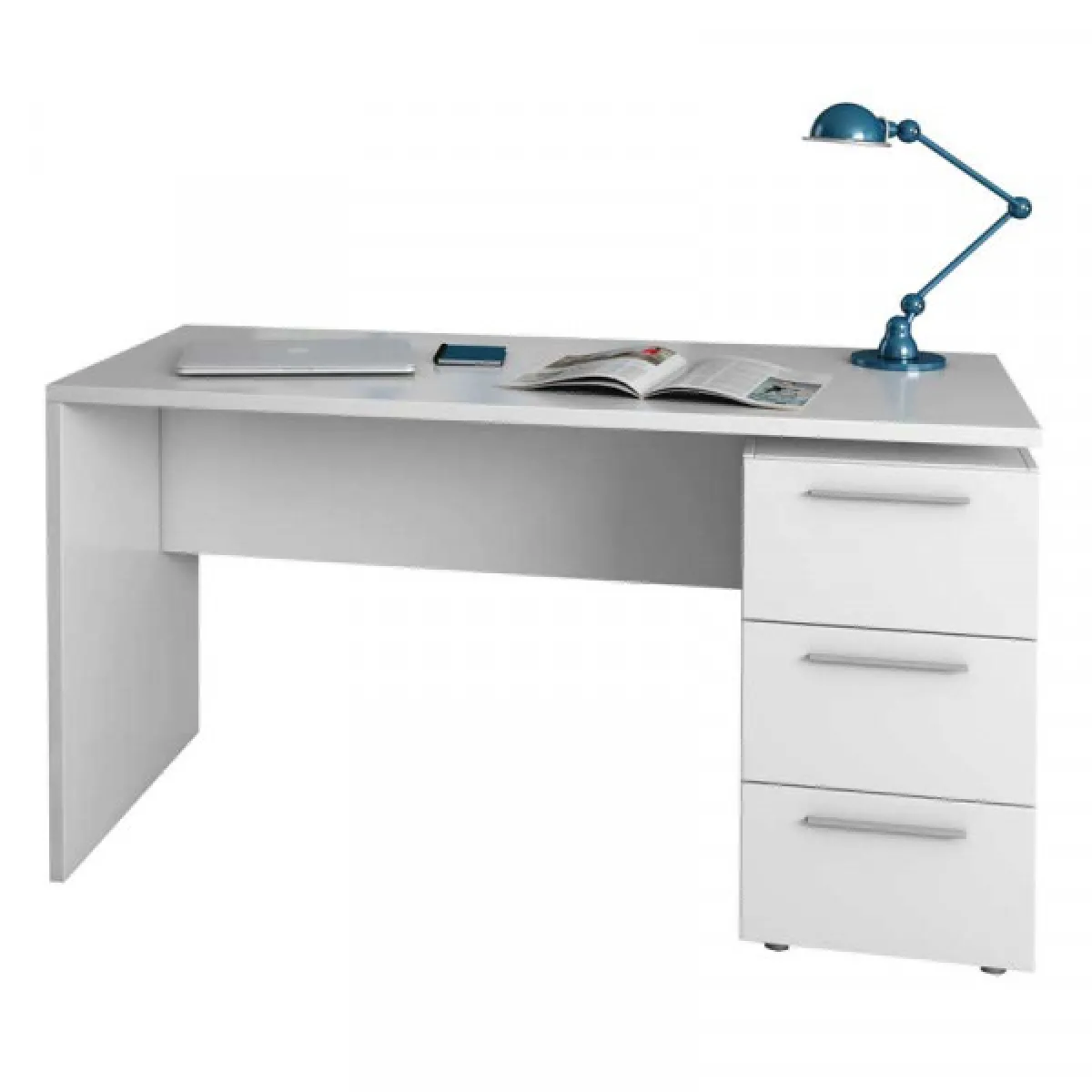 Dansmamaison Bureau 3 tiroirs - Blanc - LUCY