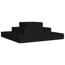 vidaXL Jardinière Noir 80x80x27 cm Bois massif de pin