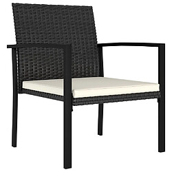 vidaXL Chaises à manger de jardin lot de 2 Résine tressée Noir